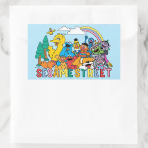 Adesivo Retangular Sesame Street Onda Arco-íris