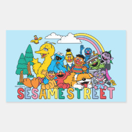 Adesivo Retangular Sesame Street | Rainbow Wave