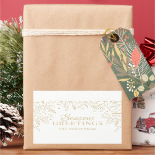 Adesivo Retangular Sessões Personalizadas Saudações Douradas