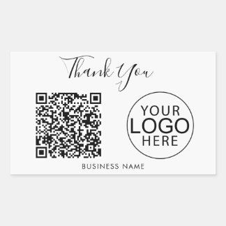 Adesivo Retangular Seu Código QR do Logotipo da Empresa Obrigado