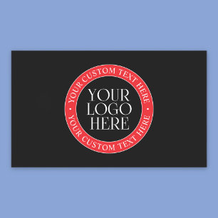 Adesivo Retangular Seu logotipo ou outra imagem Preto Vermelho e Br
