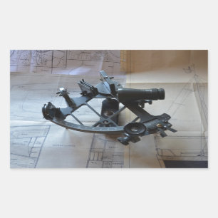 Adesivo Retangular Sextante Para Navegação Celestial