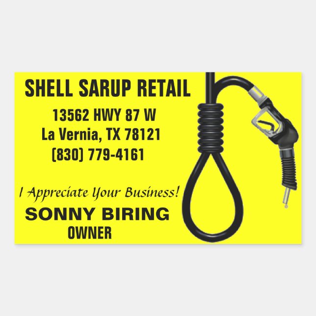 ADESIVO RETANGULAR SHELL SARUP RETAIL (Frente)