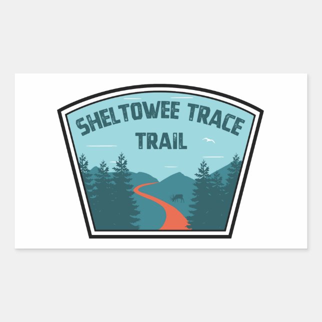 Adesivo Retangular Sheltowee Trace do Kentucky Tennessee (Frente)