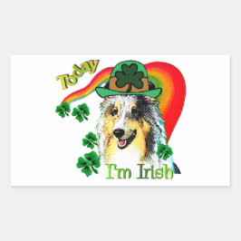 Adesivo Retangular Shetland Sheepdog St Patricks