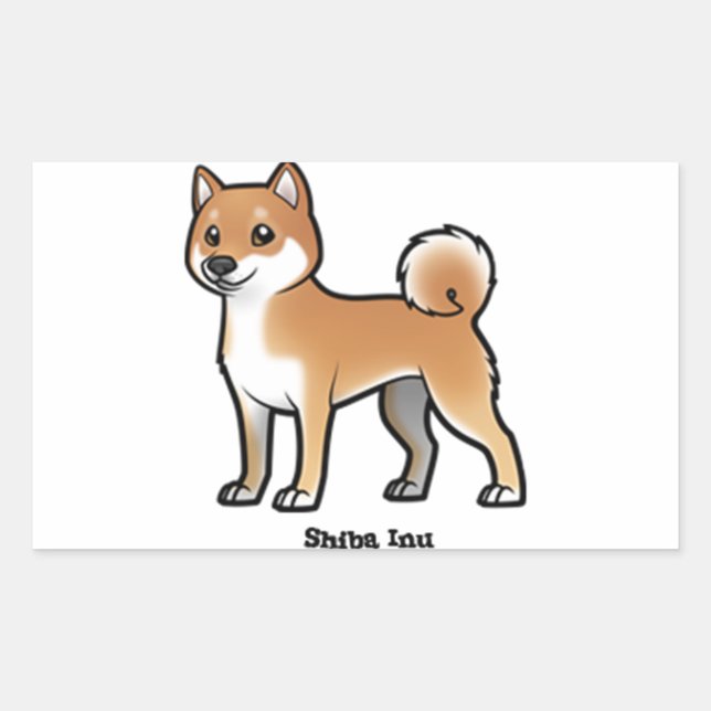 Adesivo Retangular shiba inu (Frente)