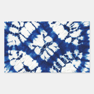 Adesivo Retangular Shibori Tie Dye South Seas Indigo Batik