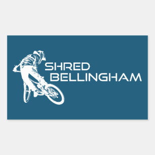 Adesivo Retangular Shred Bellingham Washington Mountain Biking