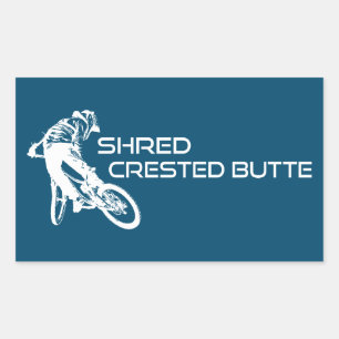 Adesivo Retangular Shred Crested Butte Colorado Mountain Biking