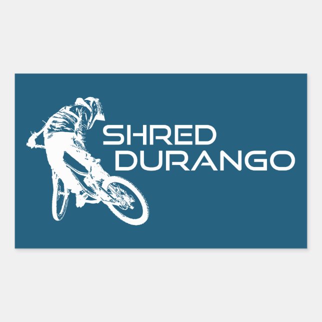 Adesivo Retangular Shred Durango Colorado Mountain Biking (Frente)
