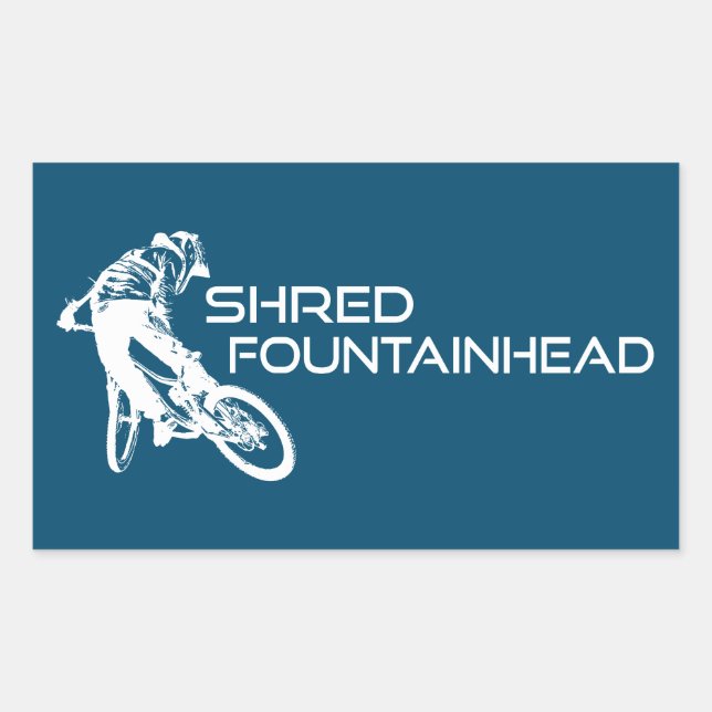 Adesivo Retangular Shred Fountainhead Virginia Mountain Biking (Frente)