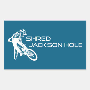 Adesivo Retangular Shred Jackson Hole Wyoming Mountain Biking