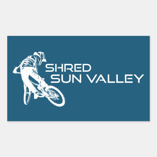 Adesivo Retangular Shred Sun Valley Idaho Mountain Bike (Frente)
