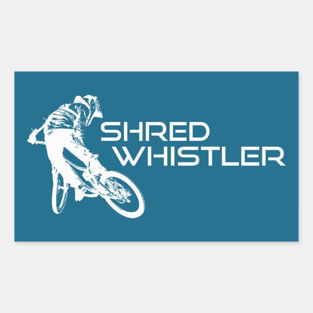 Adesivo Retangular Shred Whistler British Columbia Mountain Biking (Frente)