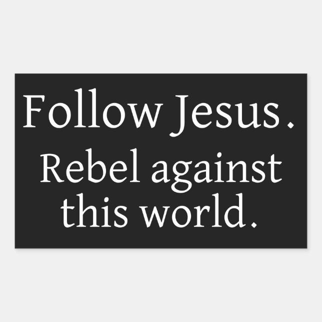 Adesivo Retangular Siga Jesus Sticker (Frente)