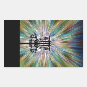 Adesivo Retangular Silhueta de cesto de golfe de disco