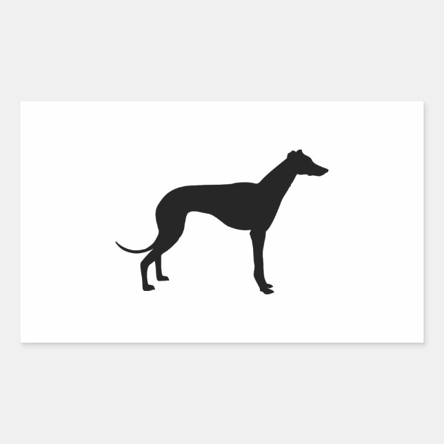Adesivo Retangular Silhueta de Greyhound (Frente)