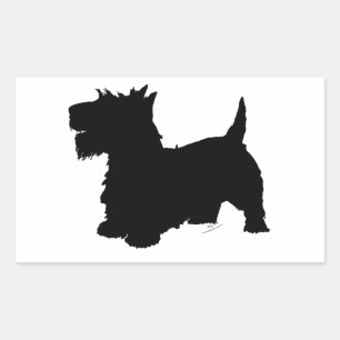 Adesivo Retangular Silhueta do Terrier Escocês