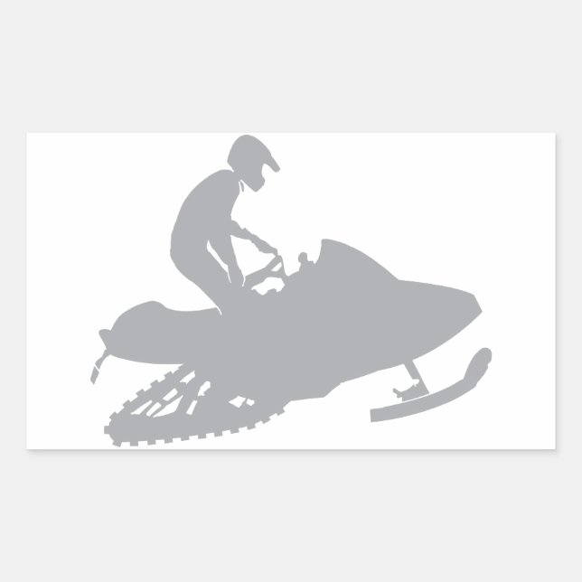 Adesivo Retangular Silver Cinza Snowmobiler (Frente)