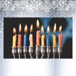 Adesivo Retangular Silver Menorah Hannukah<br><div class="desc">Silver Menorah Hanukkah Sticker</div>