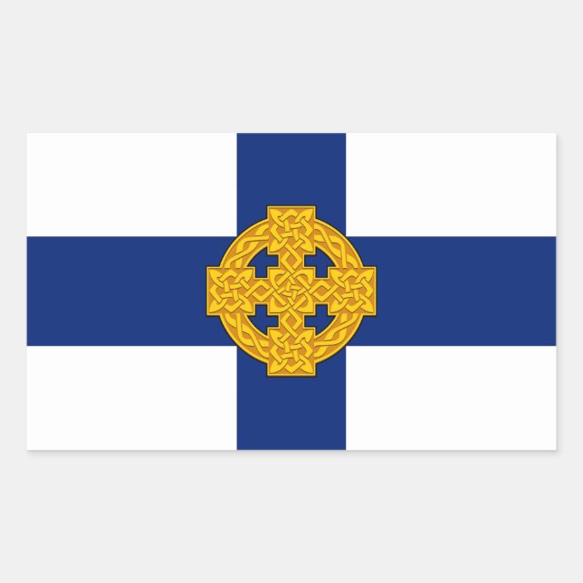 Adesivo Retangular símbolo britânico galês da bandeira da igreja (Frente)