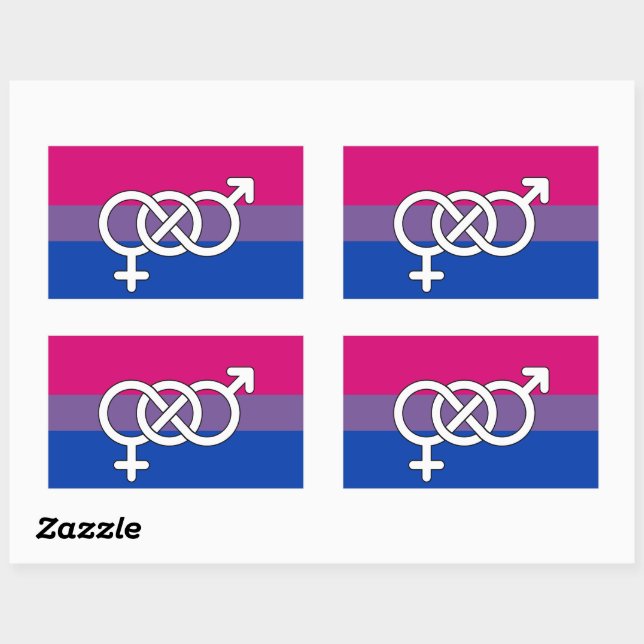 Adesivo Retangular Símbolo da Bandeira do Orgulho Bissexual (Folha)