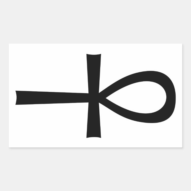 Adesivo Retangular Símbolo da Vida Ankh Egípcia (Frente)