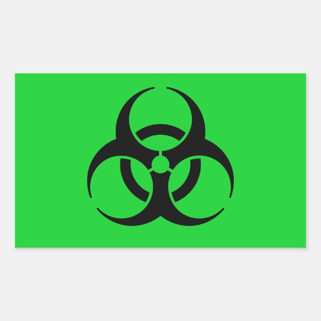 Adesivo Retangular Símbolo de Biohazard (Frente)