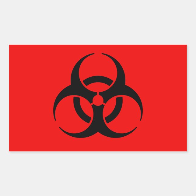 Adesivo Retangular Símbolo de Biohazard (Frente)