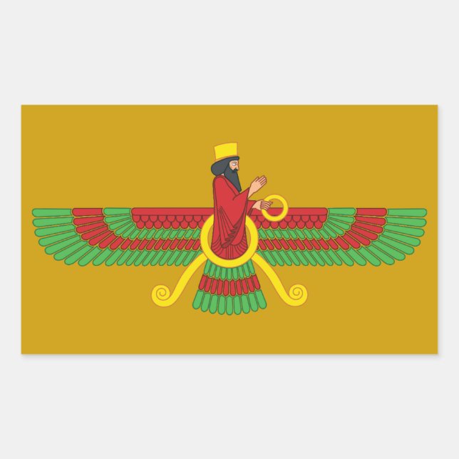Adesivo Retangular Símbolo de Faravahar (Frente)