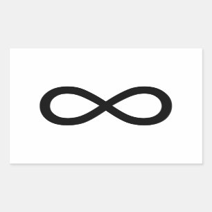 Adesivo Retangular Símbolo de Infinidade Preta