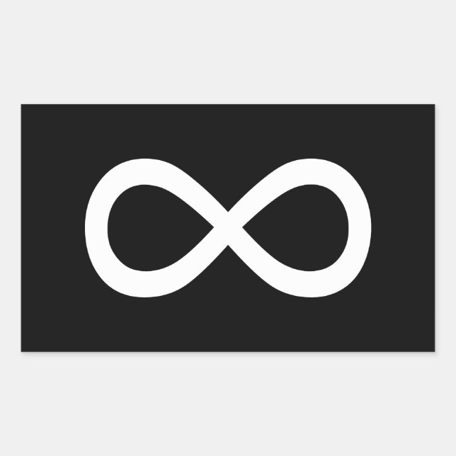Adesivo Retangular Símbolo de Infinito Branco (Frente)