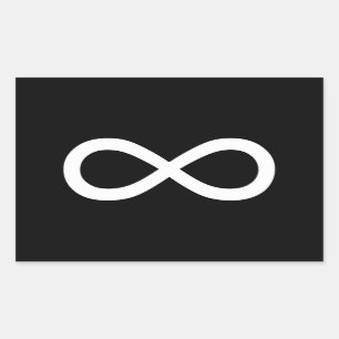 Adesivo Retangular Símbolo de Infinito Branco