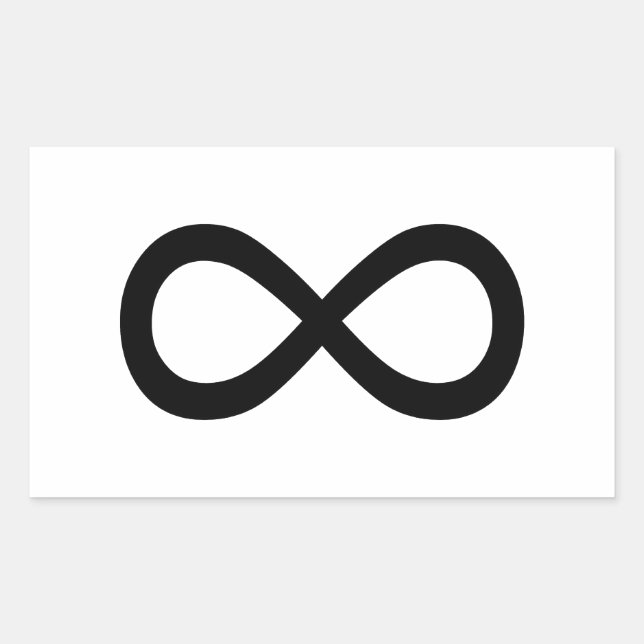 Adesivo Retangular Símbolo de Infinito Preto (Frente)