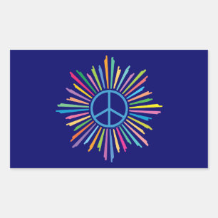 Adesivo Retangular Símbolo de Sinal de Paz