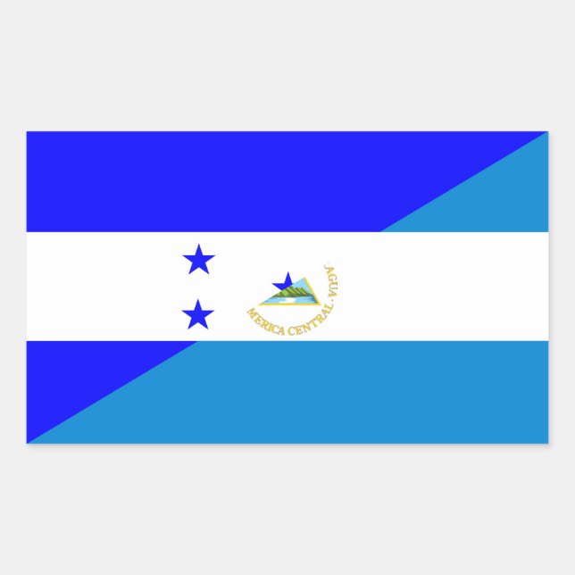 Adesivo Retangular símbolo do país da bandeira honduras nicaragua (Frente)