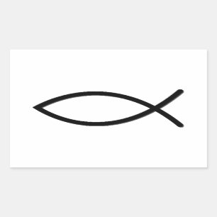 Adesivo Retangular Símbolo dos peixes de Ichthus