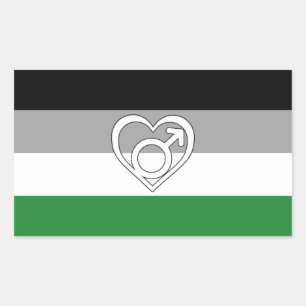 Adesivo Retangular Símbolo e Sinalizador de Androfilia Pride