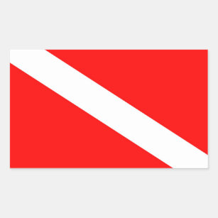 Adesivo Retangular símbolo vermelho de mergulho diagonal dos mergulha