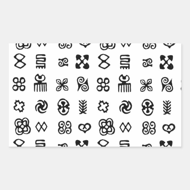 Adesivo Retangular Símbolos africanos Adinkra (Frente)
