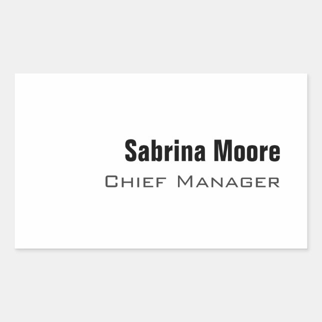 Adesivo Retangular Simples profissional moderno (Frente)