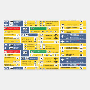 Adesivo Retangular Sinais de aeroporto