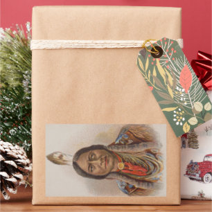 Adesivo Retangular Sinais de fumaça: Touro Sentado Chefe Indiano de L