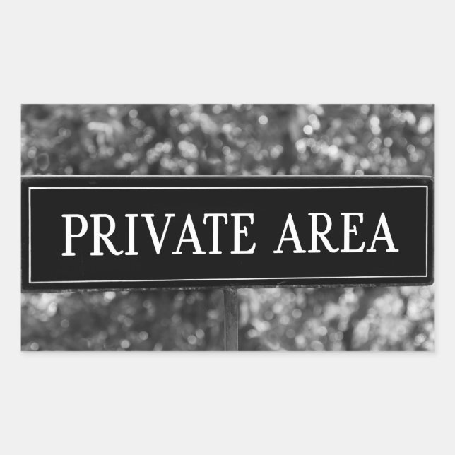 Adesivo Retangular Sinal de ÁREA PRIVADA (Frente)