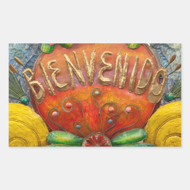 Adesivo Retangular Sinal de boas-vindas em espanhol, México (Frente)