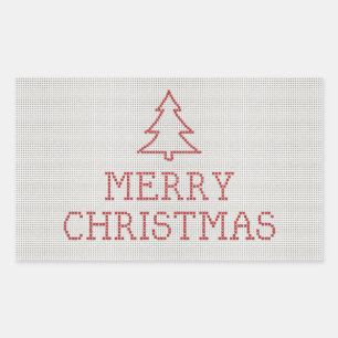 Adesivo Retangular Sinal de cruz de Natal feliz