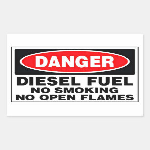 Adesivo Retangular Sinal de Perigo Combustível Diesel