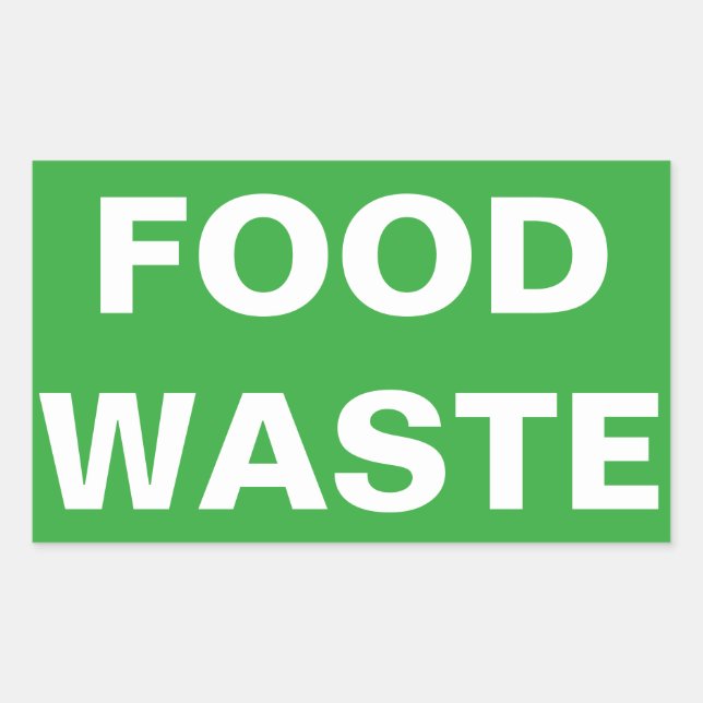 Adesivo Retangular Sinal de Resíduos Alimentares (Frente)