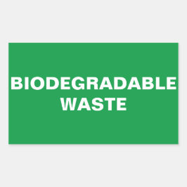 Adesivo Retangular Sinal de Resíduos Biodegradáveis