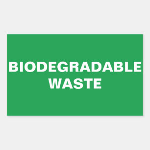 Adesivo Retangular Sinal de Resíduos Biodegradáveis